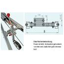 Jockey wheel traverse for traction connections V - 3,500 kg Length: 515/535 mm
