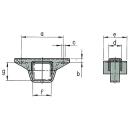 AL-KO support bracket for clamping F / G: 120 x 120, A220 B25 C17 D60 E120