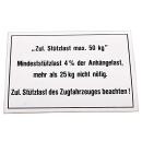 Drawbar load plate 105x74 50 kg