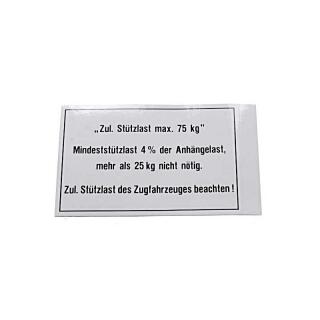 Drawbar load plate 105x74 75 kg