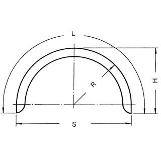 Single axle mudguard profile 12/40 B240 R480 L1570 S960 H510