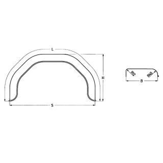 Single-axis mudguard profile 12/40 angular base angular base B200 L1150 S750 H350