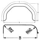 Plastic single-axle mudguard profile 12/40 B240 S800...
