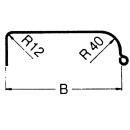 Single-axis fender profile 12/40 square B240 L1150 S750 H350