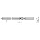 Aluminum locking bar without protective hose 1550-2050 mm pin Ø 19 mm with slot