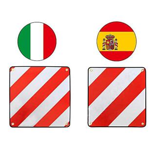 Aluminum warning sign for protruding loads Italy & Spain