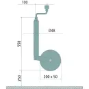 AL-KO support wheel solid rubber wheel steel rim 200x50...