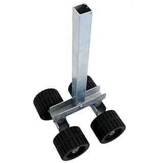 Fixed support square tube 4 wobble rollers 40 x 40 x 400 mm