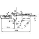 Compact overrun device AL-KO -V- 161 S 950 - 1600 kg V-bar top 2051/2361
