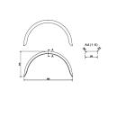 De Haan - mudguard for single-axle vehicles HR 2496, H 2416/12, W 240 / S 960 mm